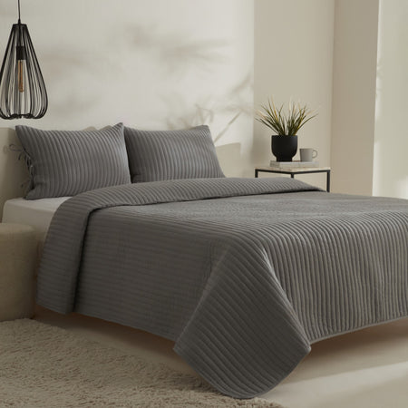 Karaca Home Elie Double Bedspread Set Grey - MALLTURK