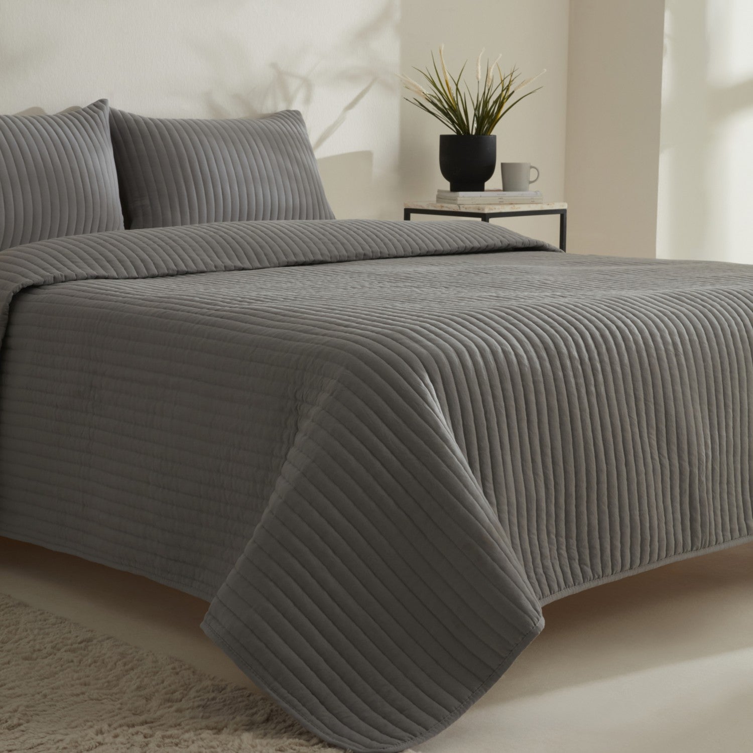 Karaca Home Elie Double Bedspread Set Grey - MALLTURK