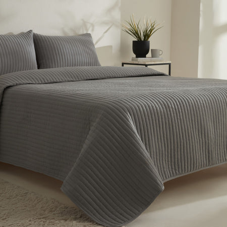 Karaca Home Elie Double Bedspread Set Grey - MALLTURK