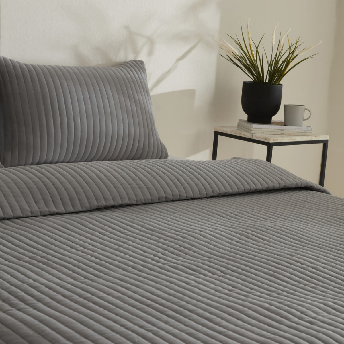 Karaca Home Elie Double Bedspread Set Grey - MALLTURK