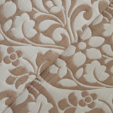 Karaca Home Tiara Beige Double Bedspread Set with Embroidered Cotton Fabric and Pillows - MALLTURK