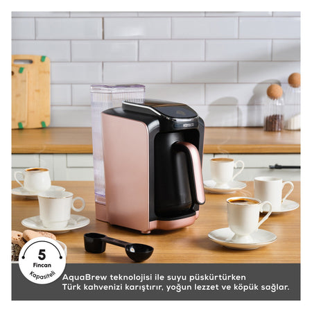 Karaca Hatir Automatic Turkish Coffee Maker with Water Tank, Rose Gold - MALLTURK