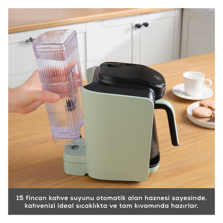 Karaca Hatir Turkish Coffee Maker with Automatic Water Tank, Cabbage Green - MALLTURK