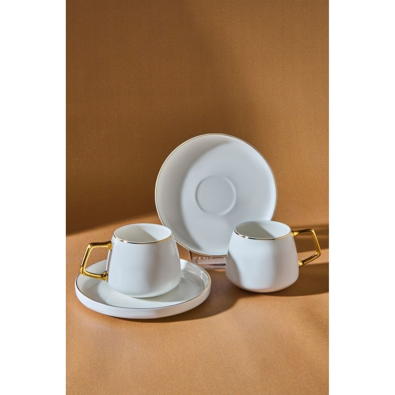 Karaca Saturn Gold Porcelain Turkish Coffee Cup Set for 2, 100 ml - MALLTURK