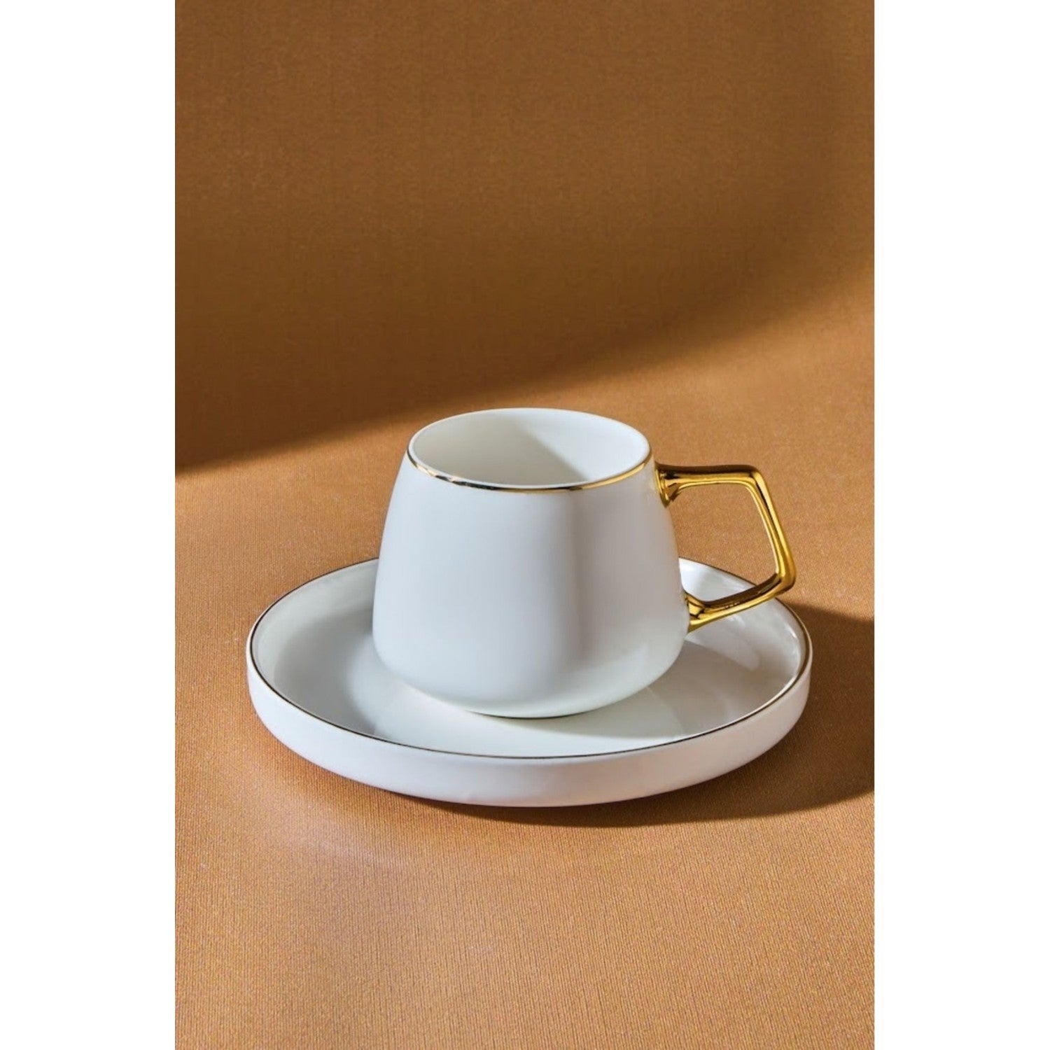 Karaca Saturn Gold Porcelain Turkish Coffee Cup Set for 2, 100 ml - MALLTURK