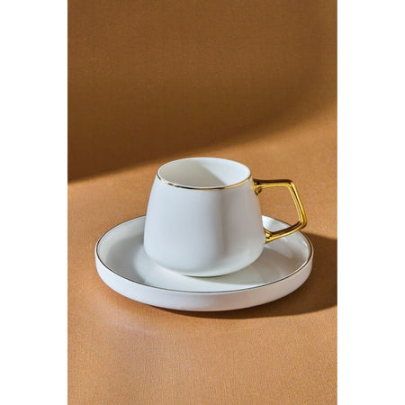 Karaca Saturn Gold Porcelain Turkish Coffee Cup Set for 2, 100 ml - MALLTURK