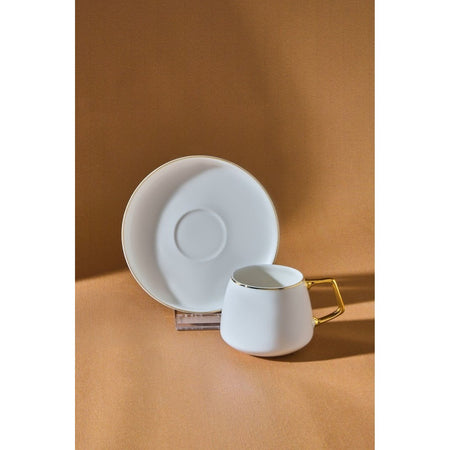 Karaca Saturn Gold Porcelain Turkish Coffee Cup Set for 2, 100 ml - MALLTURK