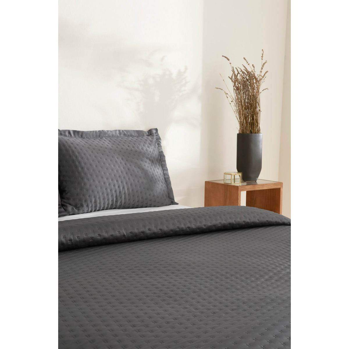 Karaca Home Alice Double Bedspread Set Anthracite - MALLTURK