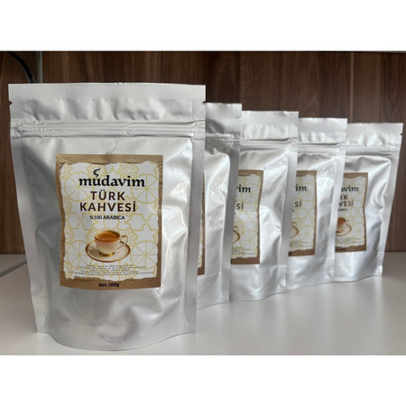Mudavim Coffee - Mudavim Turkish Coffee, Medium Roast, 5 x 100 gr - MALLTURK