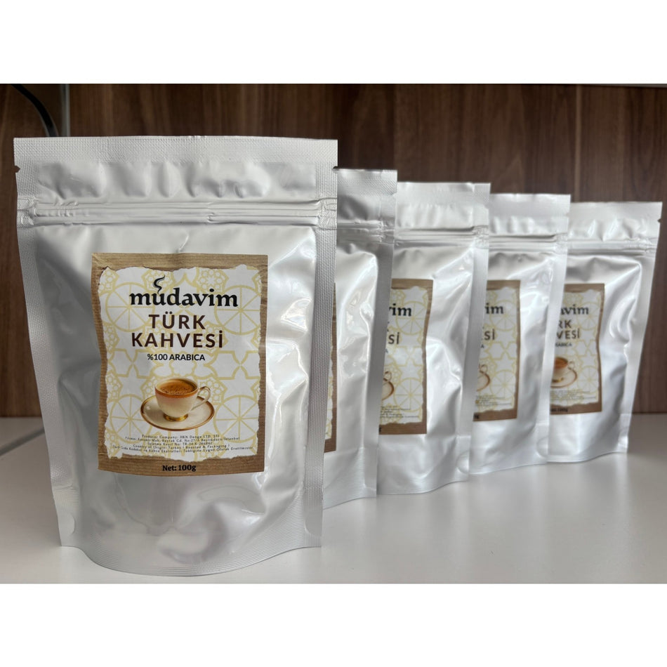 Mudavim Coffee - Mudavim Turkish Coffee, Medium Roast, 5 x 100 gr - MALLTURK