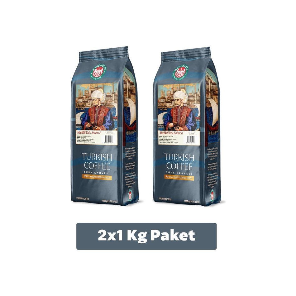 Mare Mosso Caffe ê Vendite (High Quality Turkish Coffee) 2 x 1 kg (Ground) - MALLTURK