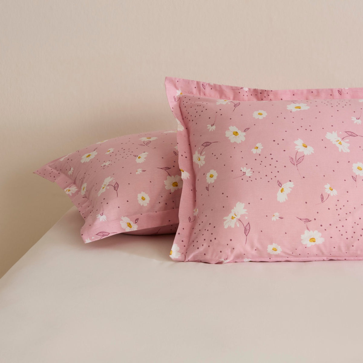 Karaca Home Daisy Set of 2 Pillowcases, Pink, 50 x 70 cm - MALLTURK