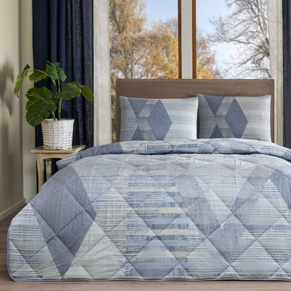 Tac Ellis Ranforce Double Duvet Set Blue - MALLTURK