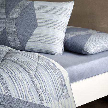 Tac Ellis Ranforce Double Duvet Set Blue - MALLTURK