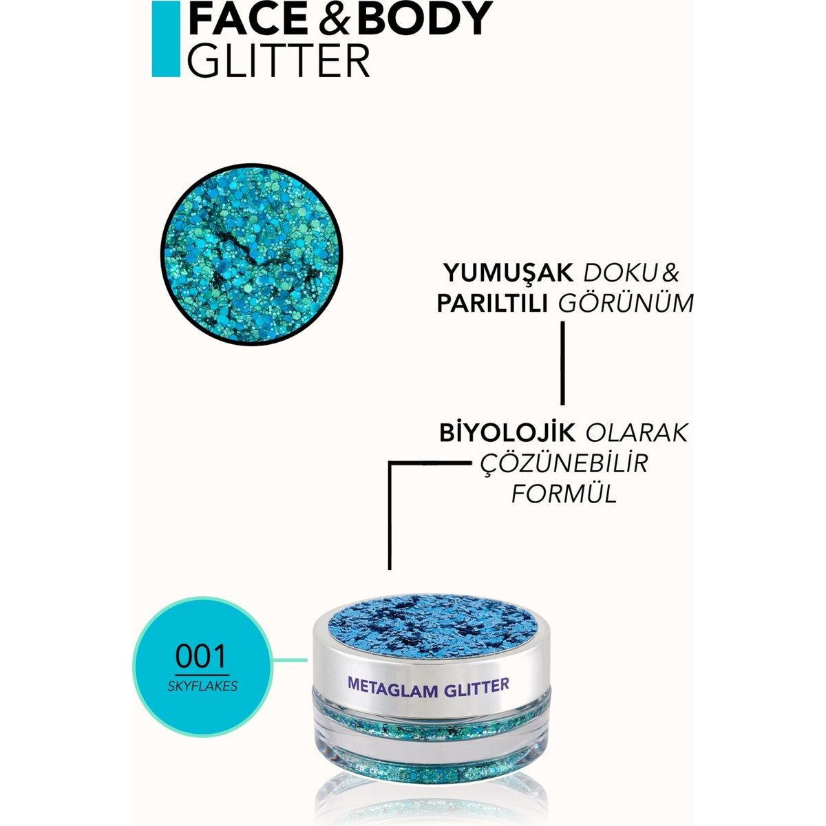 Flormar Metaglam Biodegradable Glitter