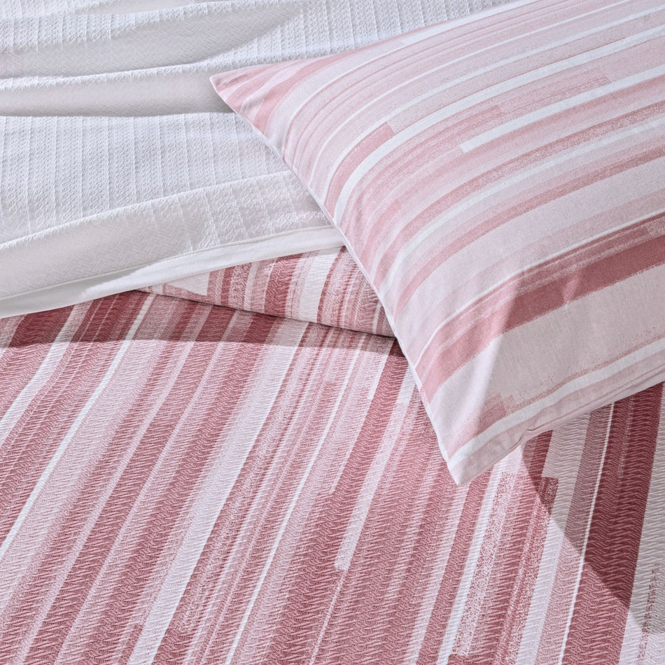 Tac Printed grid Single Pique Bedding Set Pink - MALLTURK