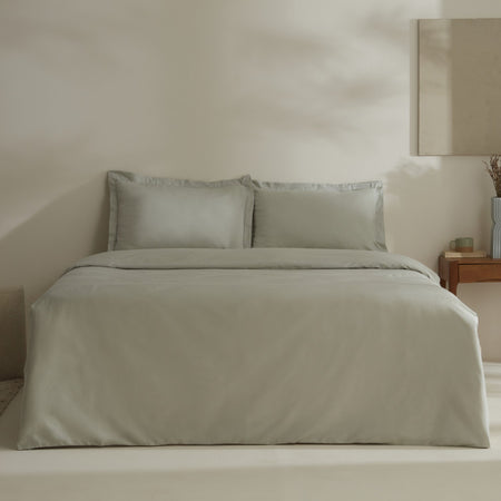 Karaca Home Jemma 120 Thread Count %100 Cotton Sateen Double Duvet Cover Set Green - MALLTURK