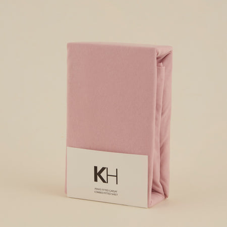 Karaca Home Cotton Fitted Sheet, Single Size, 100 x 200 + 30 cm, Powder Pink - MALLTURK