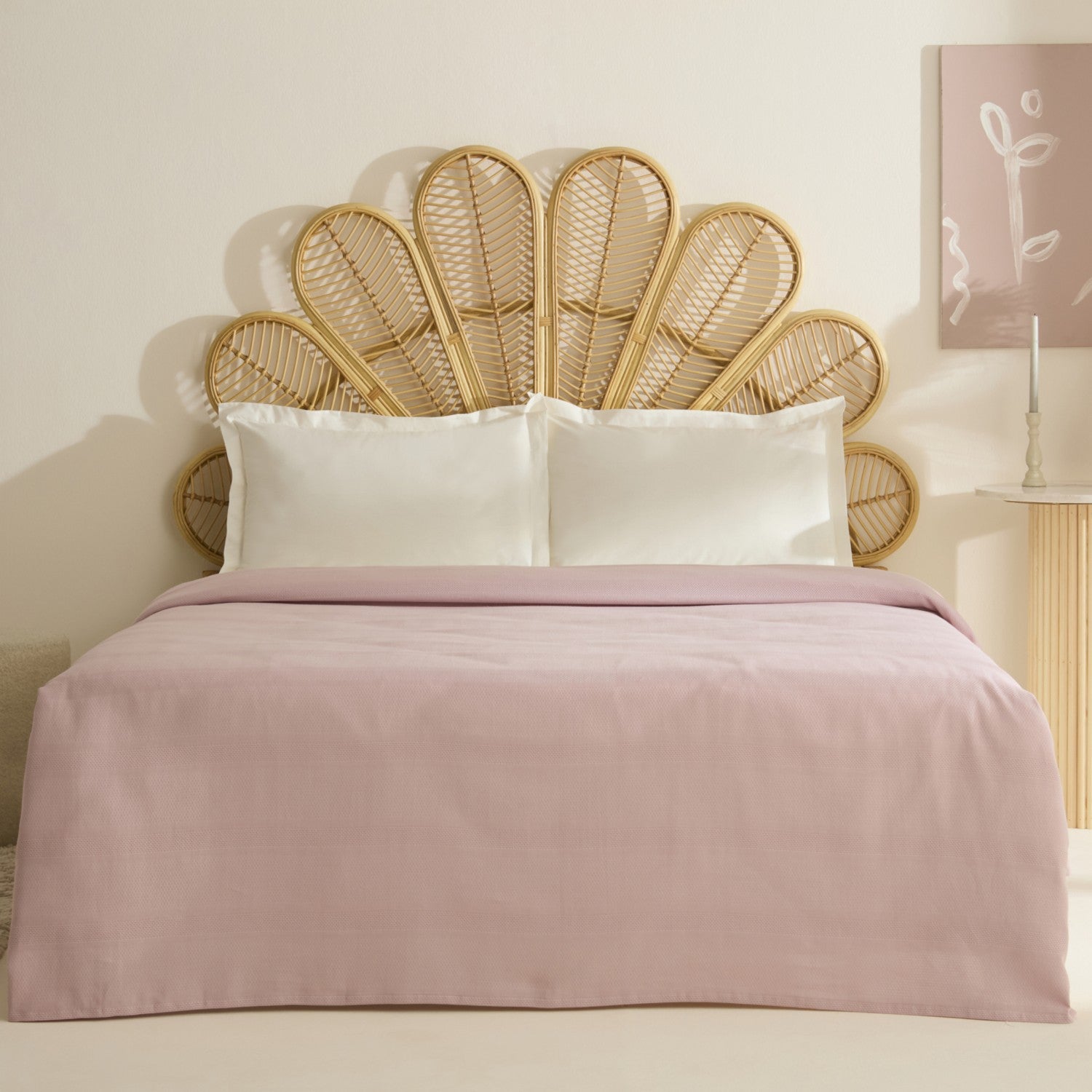 Karaca Home Rosy Double Single Quilted Blanket Powder Pink - MALLTURK
