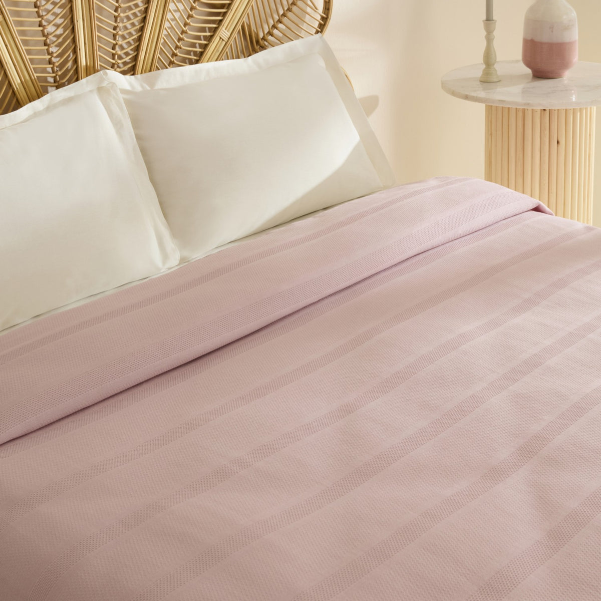 Karaca Home Rosy Double Single Quilted Blanket Powder Pink - MALLTURK