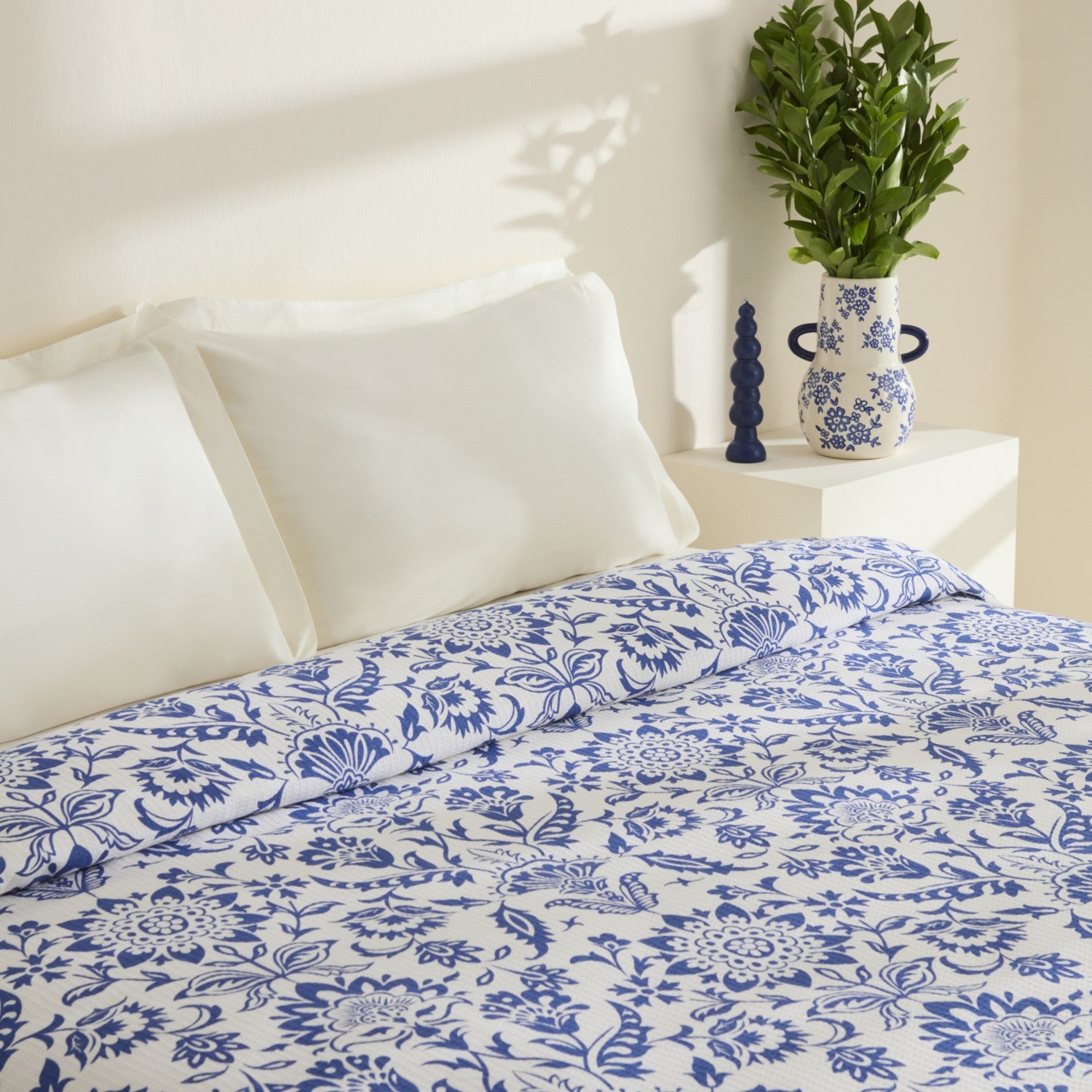 Karaca Home Sven 100% Cotton Double Single Quilted Blanket Blue - MALLTURK