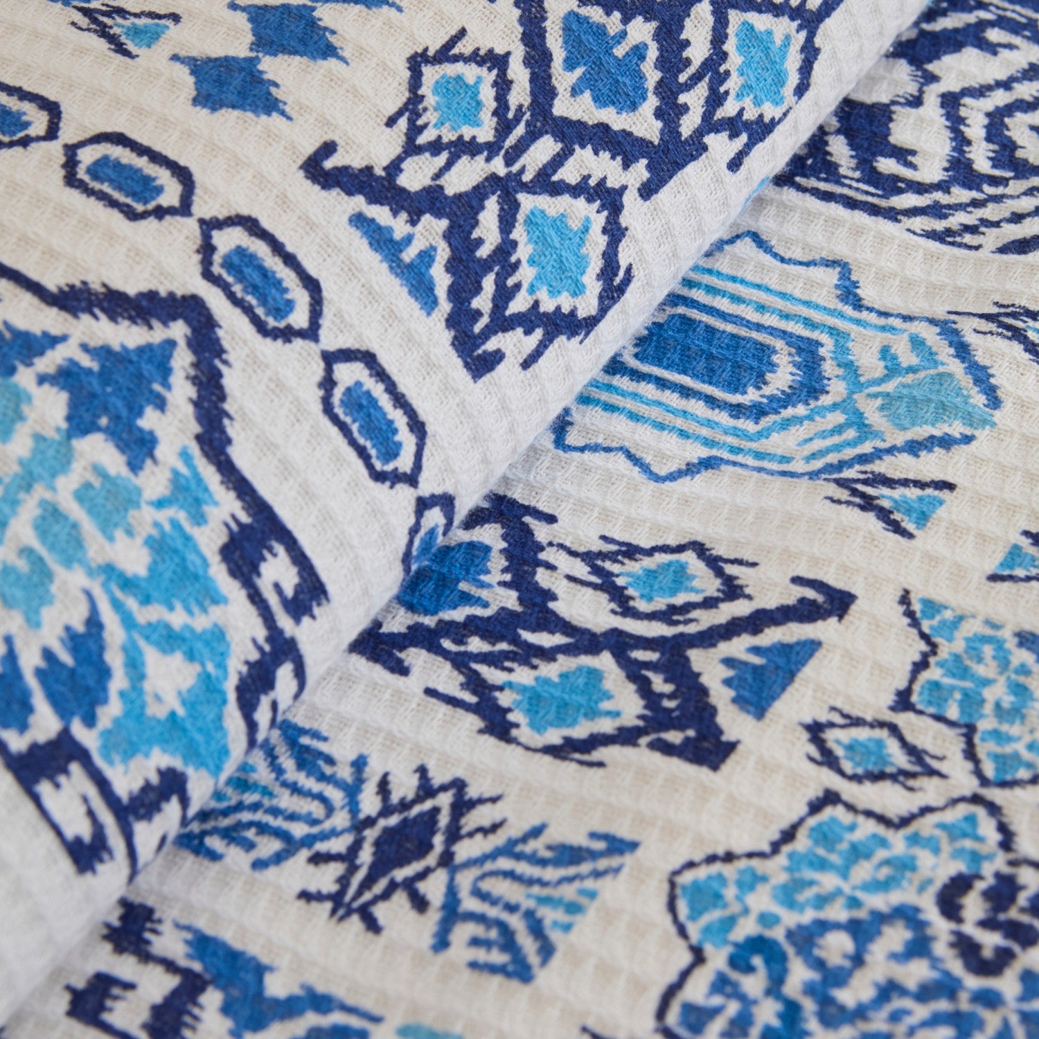 Karaca Home Lunara 100% Cotton Double Single Quilted Blanket Blue - MALLTURK