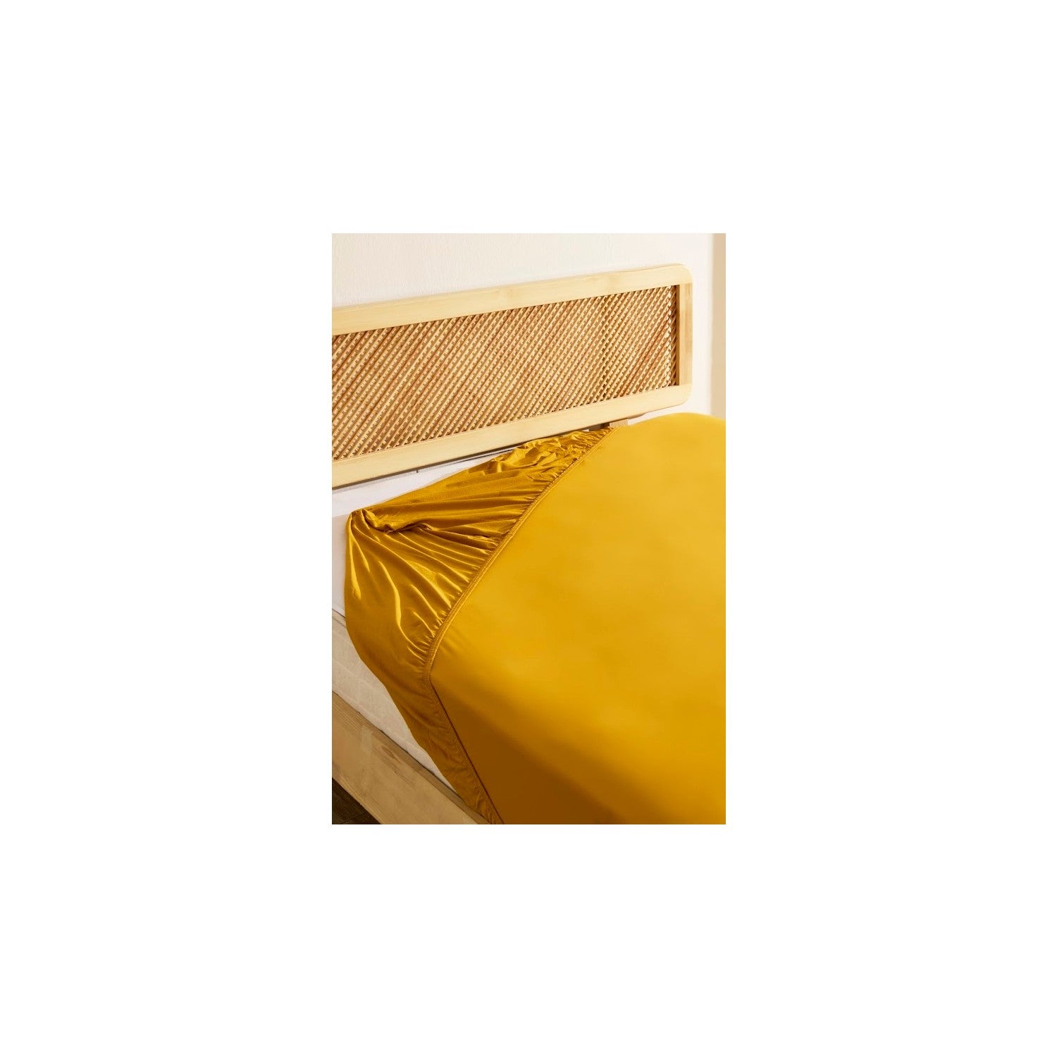 Karaca Home Cotton Fitted Sheet, Single Size, 100 x 200 + 30 cm, Mustard - MALLTURK