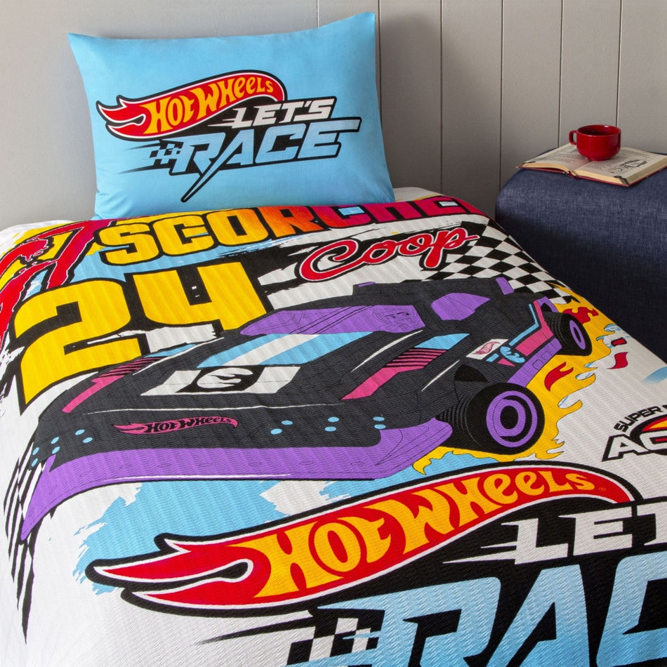Tac Licensed hot wheels fast Single Cotton Pique Bedding Set - MALLTURK