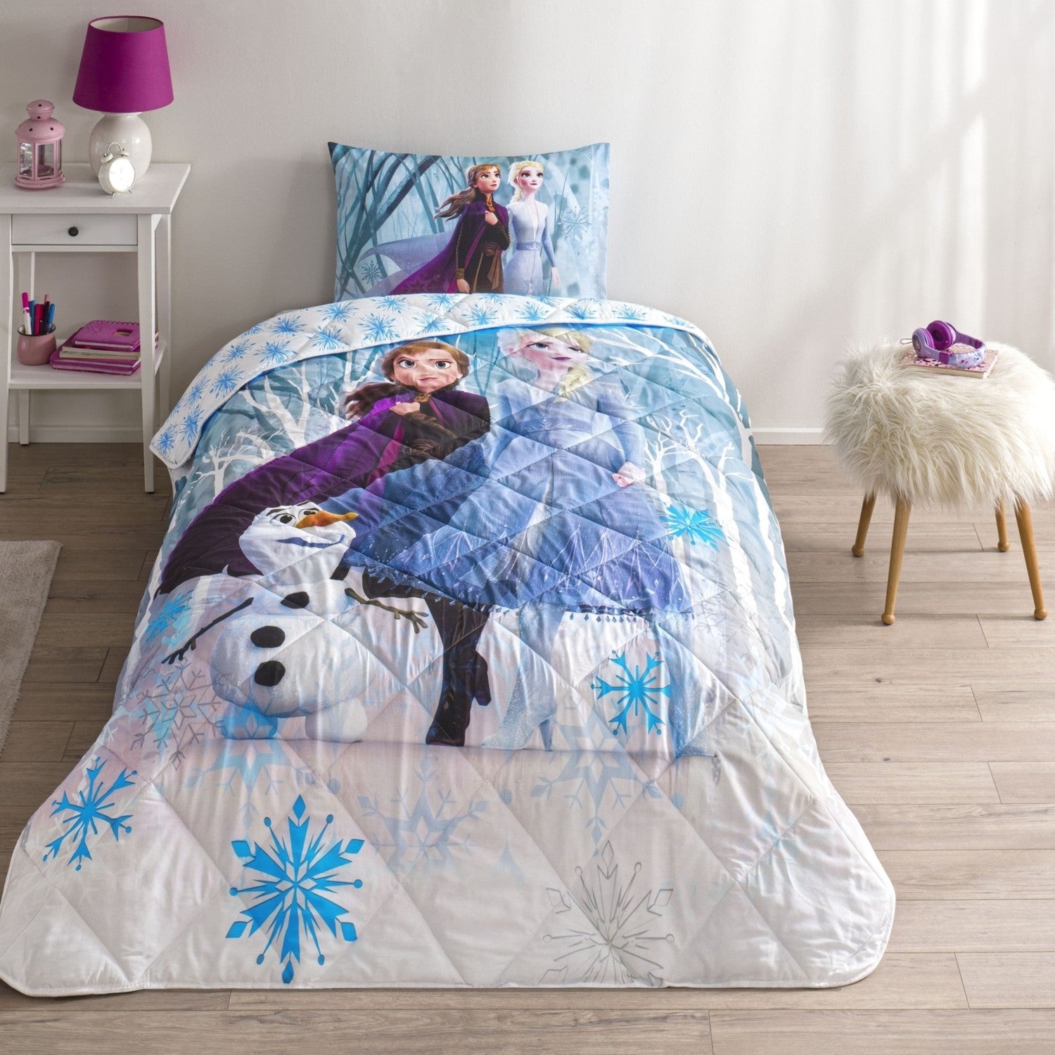 Tac Licensed Disney Frozen Winter Single Cotton Duvet Set - MALLTURK