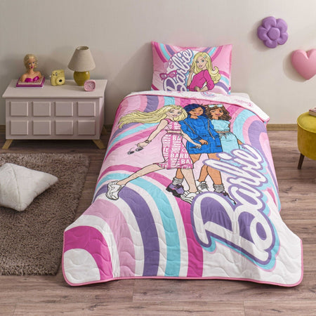 Tac Licensed Barbie imagine Single Bedspread Set - MALLTURK