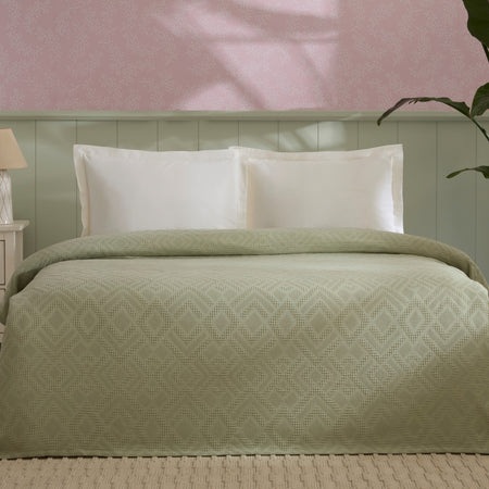 Karaca Home Mansy Double Single Quilted Bedspread, Sage - MALLTURK
