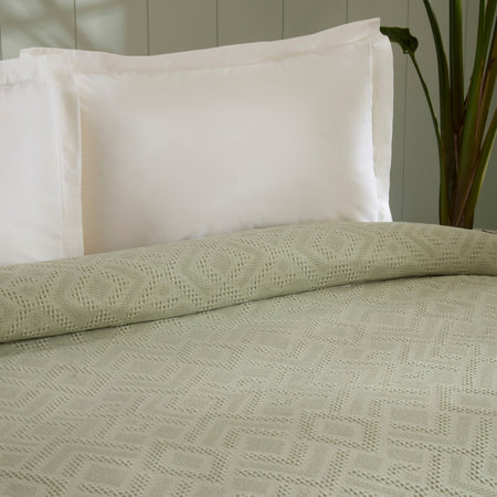 Karaca Home Mansy Double Single Quilted Bedspread, Sage - MALLTURK