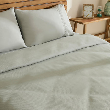 Karaca Home Maisy Bamboo Double Bed Quilt Set, Sage - MALLTURK