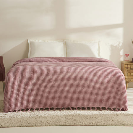 Karaca Home Mady Waffle Double Single Quilt Pink - MALLTURK