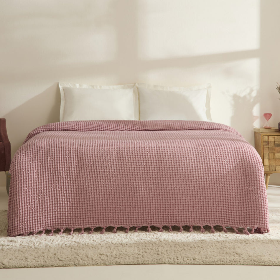 Karaca Home Mady Waffle Double Single Quilt Pink - MALLTURK