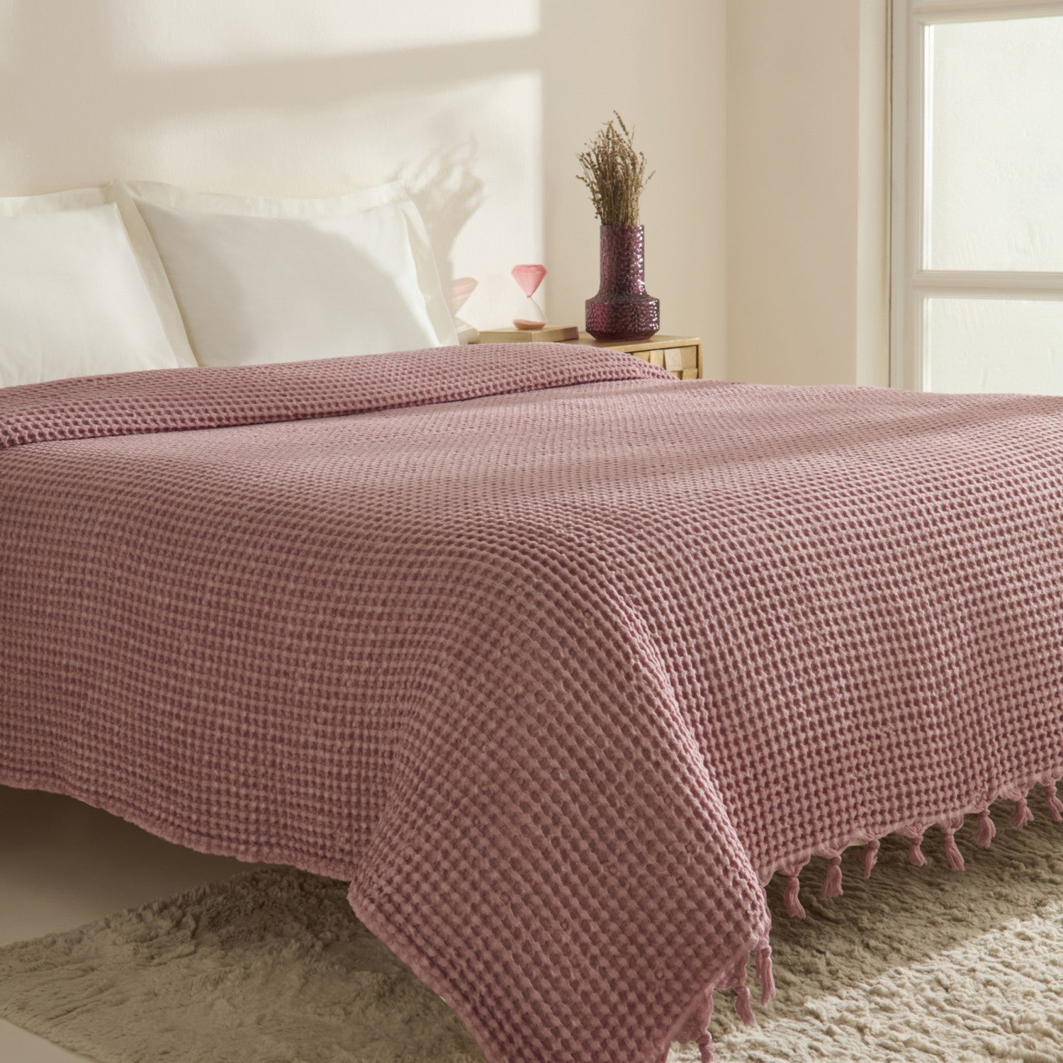 Karaca Home Mady Waffle Double Single Quilt Pink - MALLTURK