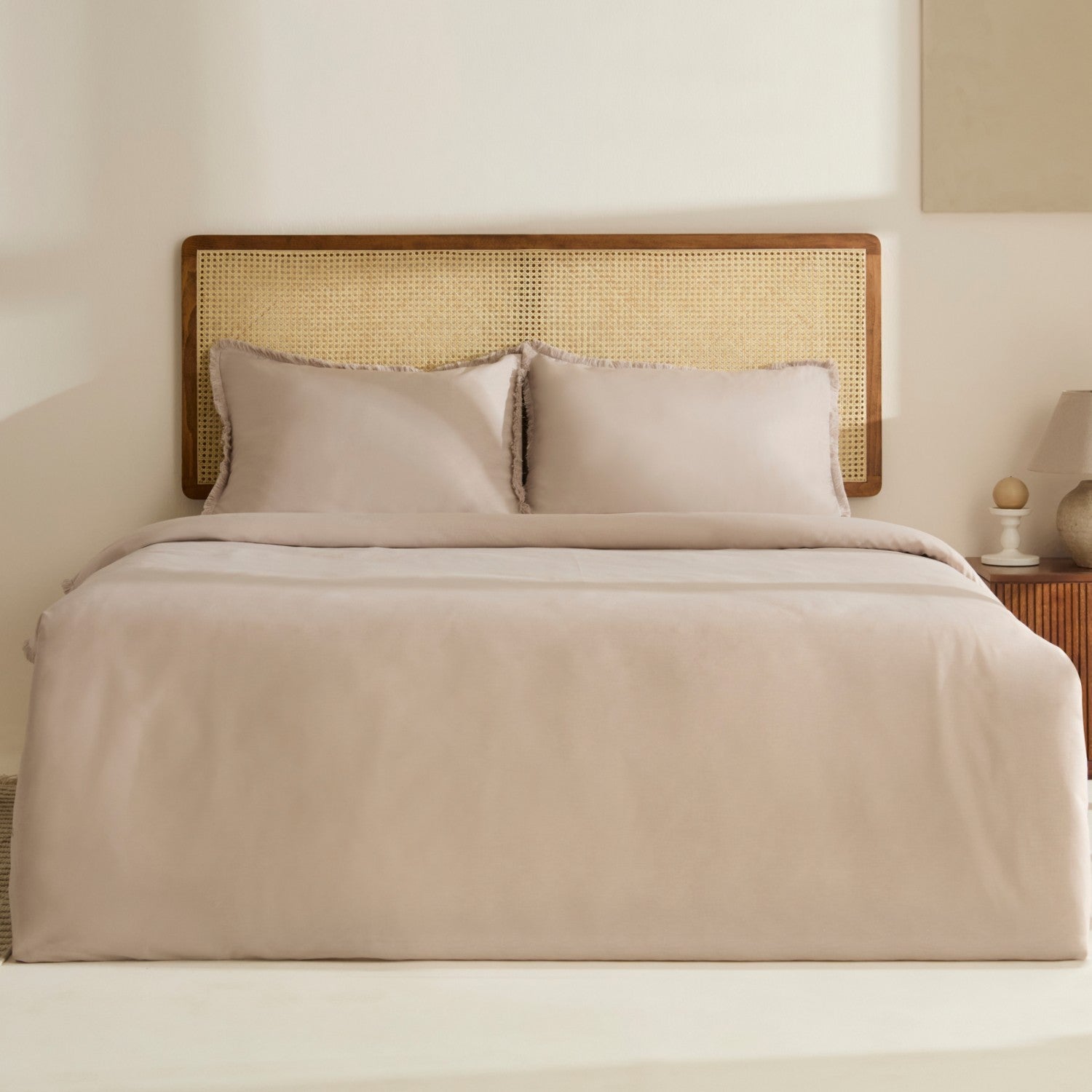 Karaca Home Ella Krep %100 Cotton Puskullu Double Duvet Cover Set Beige - MALLTURK