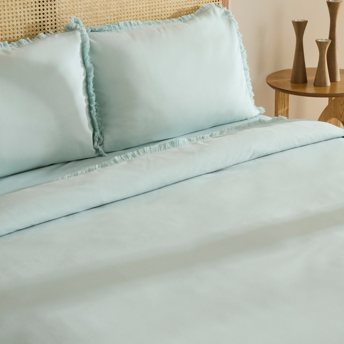 Karaca Home Ella Krep %100 Cotton Puskullu Double Duvet Cover Set Mint - MALLTURK