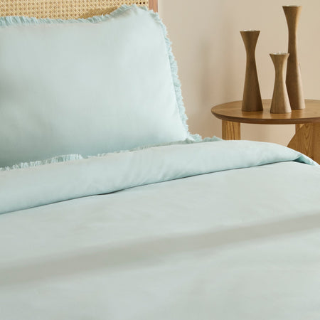 Karaca Home Ella Krep %100 Cotton Puskullu Double Duvet Cover Set Mint - MALLTURK