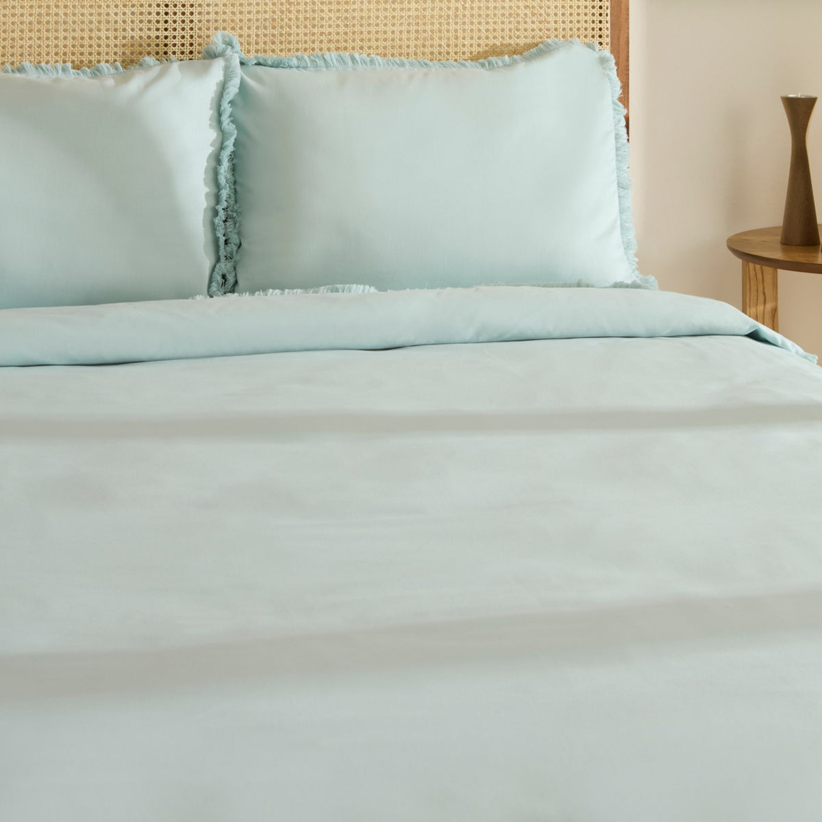Karaca Home Ella Krep %100 Cotton Puskullu Double Duvet Cover Set Mint - MALLTURK