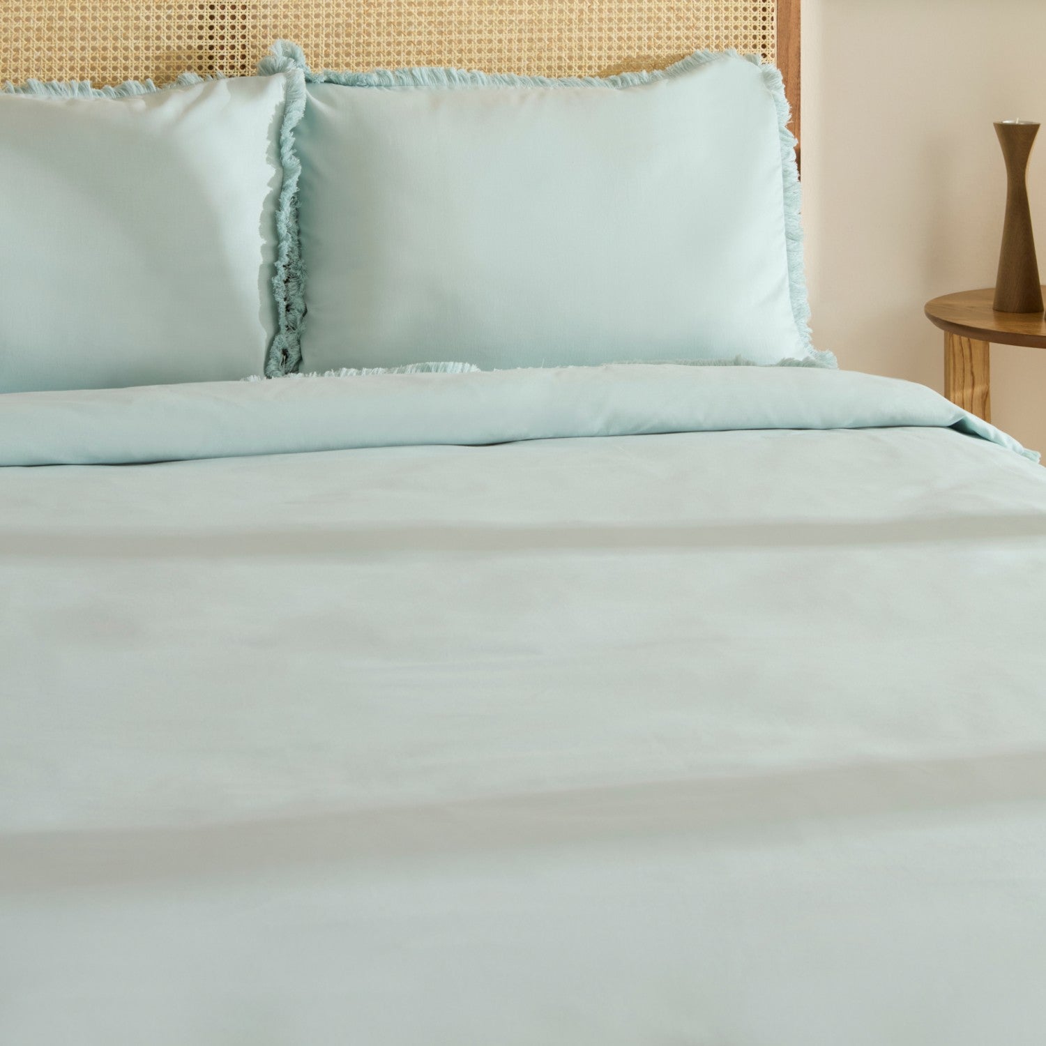 Karaca Home Ella Krep %100 Cotton Puskullu Double Duvet Cover Set Mint - MALLTURK