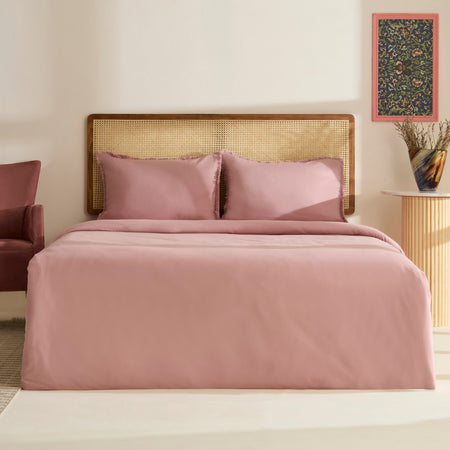 Karaca Home Ella Krep %100 Cotton Puskullu Double Duvet Cover Set Gul Kurusu - MALLTURK