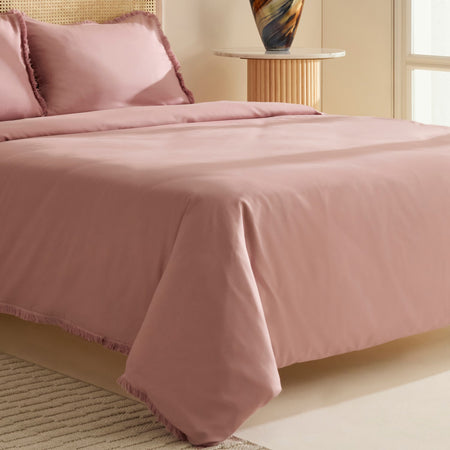 Karaca Home Ella Krep %100 Cotton Puskullu Double Duvet Cover Set Gul Kurusu - MALLTURK