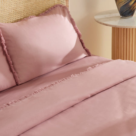 Karaca Home Ella Krep %100 Cotton Puskullu Double Duvet Cover Set Gul Kurusu - MALLTURK