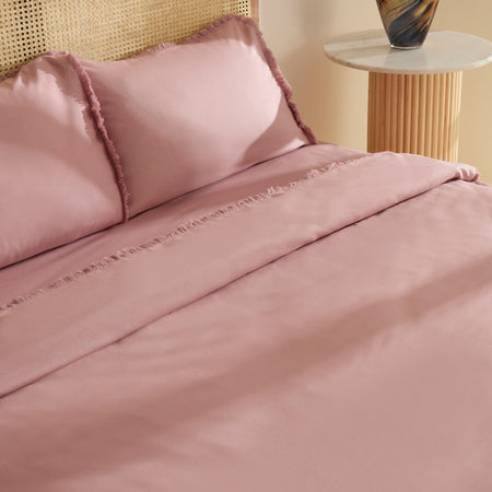 Karaca Home Ella Krep %100 Cotton Puskullu Double Duvet Cover Set Gul Kurusu - MALLTURK