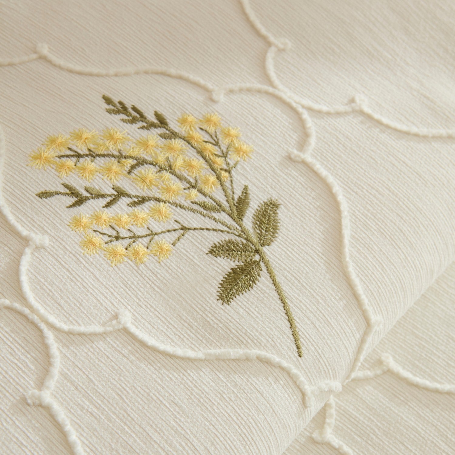 Karaca Home Shaela Floral Embroidered Double Bedspread/Quilt Set Yellow - MALLTURK