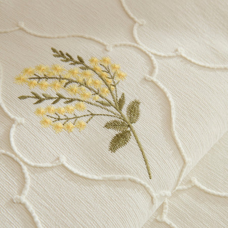 Karaca Home Shaela Floral Embroidered Double Bedspread/Quilt Set Yellow - MALLTURK
