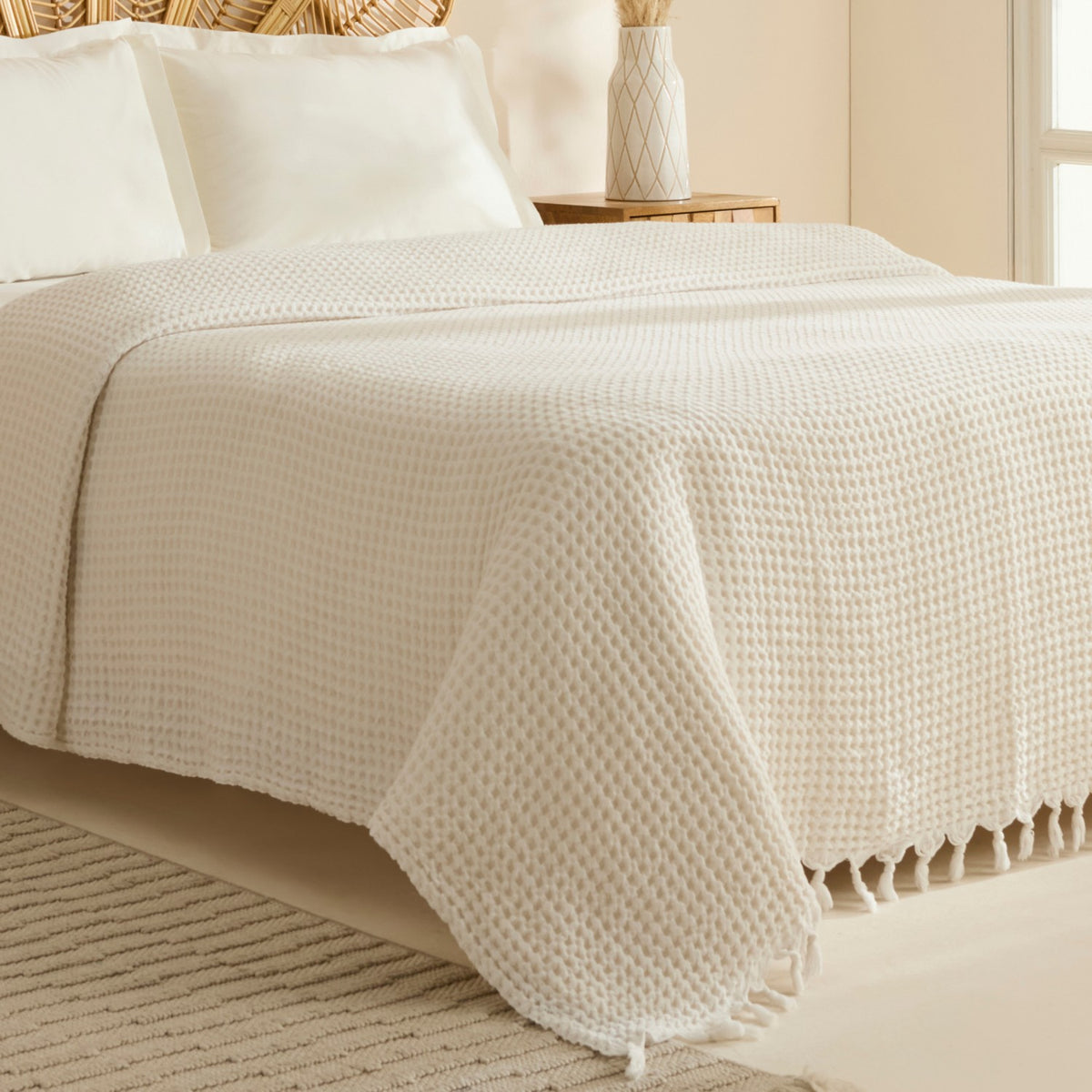 Karaca Home Mady Waffle Double Single Quilt White - MALLTURK