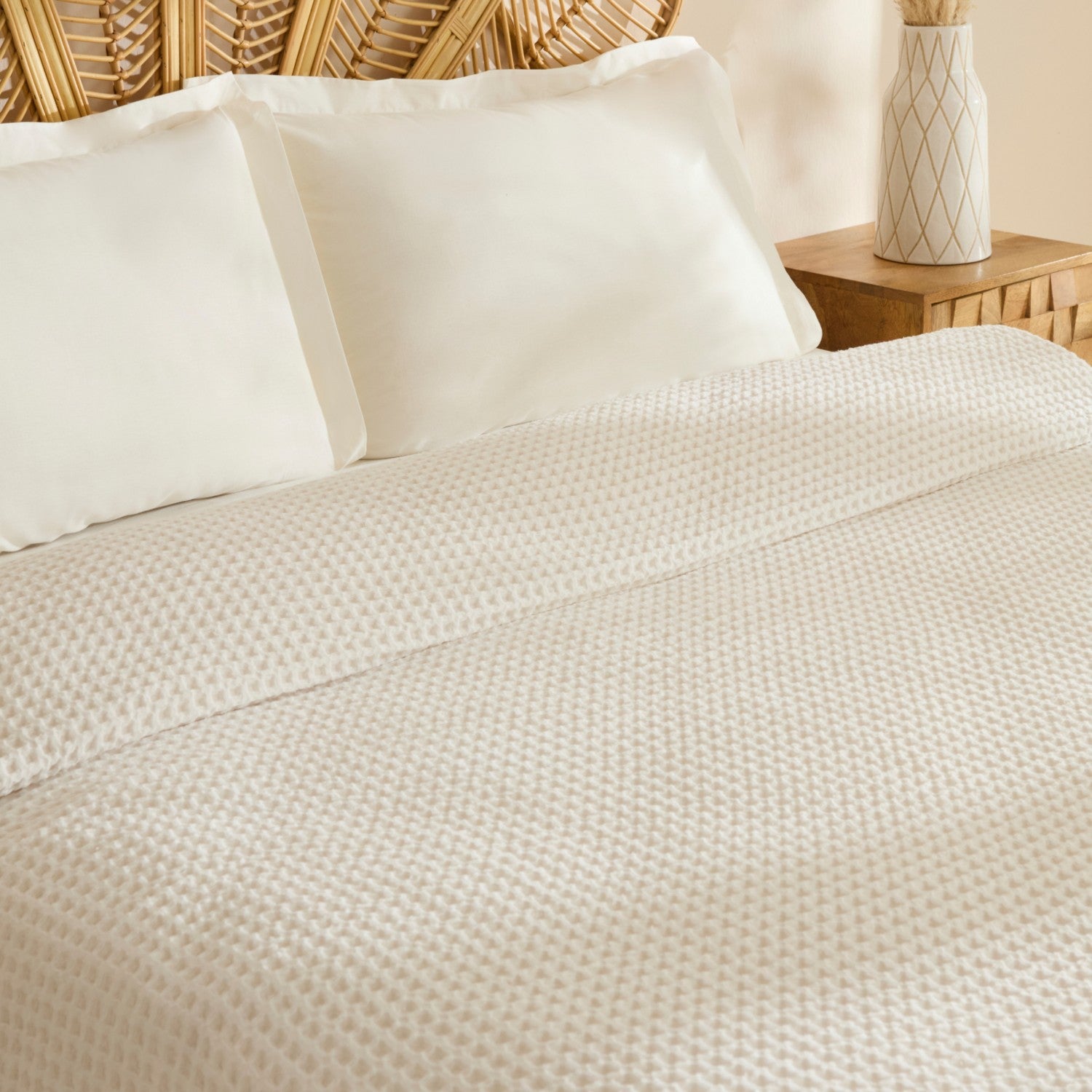 Karaca Home Mady Waffle Double Single Quilt White - MALLTURK