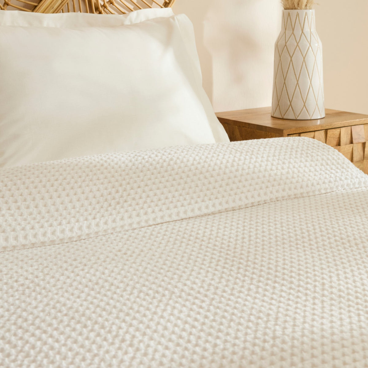 Karaca Home Mady Waffle Double Single Quilt White - MALLTURK